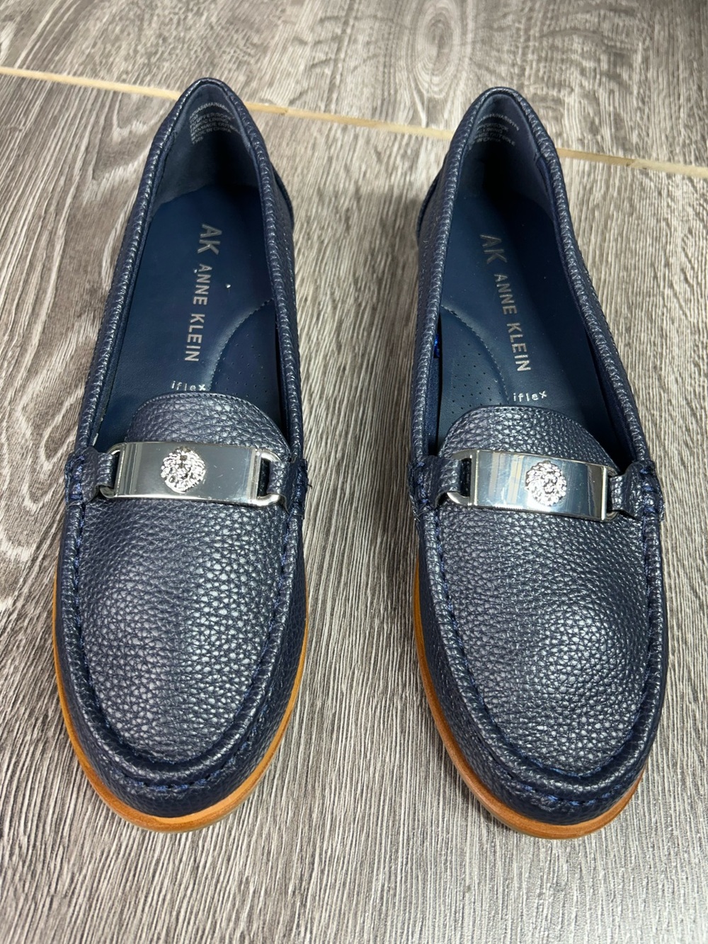 Anne Klein iflex loafers pebbled leather